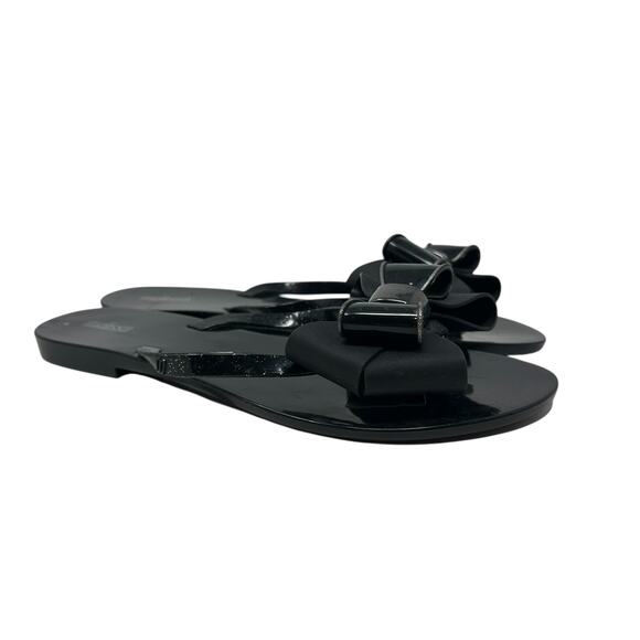 Melissa Harmonic Bow Flip Flop Thong Sandals Black Size US 9 - Picture 6 of 14